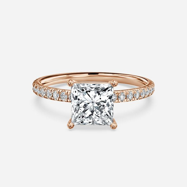 Luz De La Luna Princess Diamond Band Engagement Ring