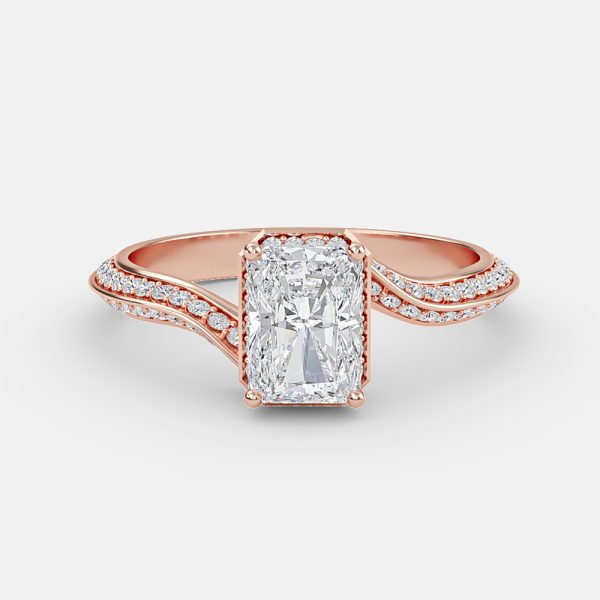 Aria Radiant Cut Lab Grown Diamond Hidden Halo Ring