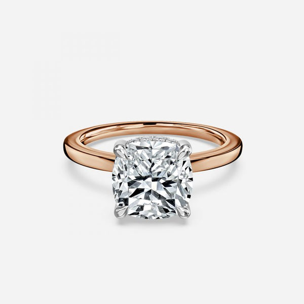 Vina Cushion Hidden Halo Lab Grown Diamond Engagement Ring