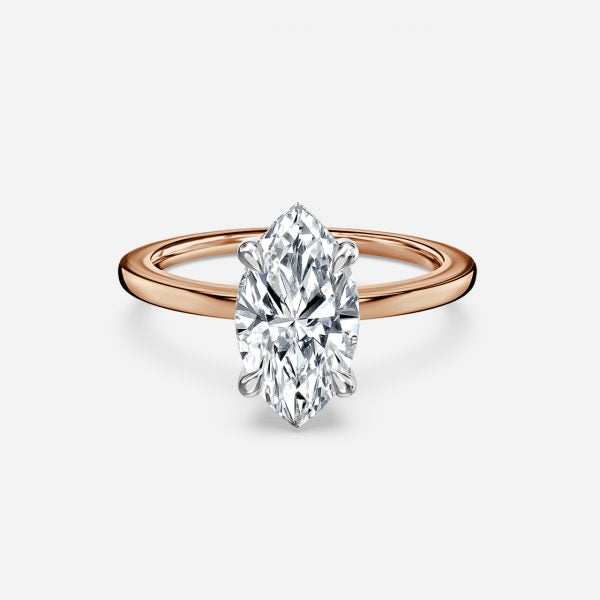 Vina Marquise Cut Lab Grown Diamond Hidden Halo Ring