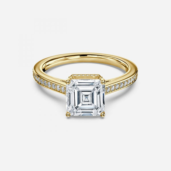 Evelyn Asscher Hidden Halo Lab Grown Diamond Engagement Ring