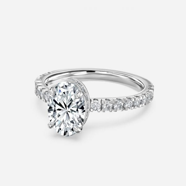Kenzo Oval Hidden Halo Lab Grown Diamond Engagement Ring