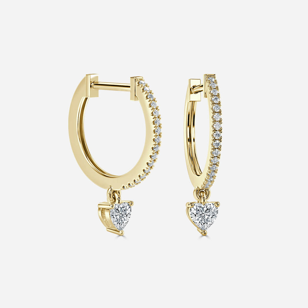 Rama Heart Lab Grown Diamond Hoop Earrings