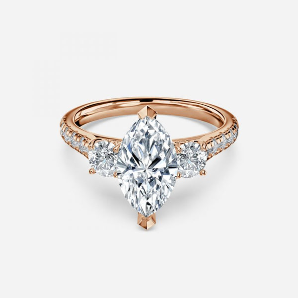 Talia Marquise Three Stone Lab Grown Diamond Engagement Ring