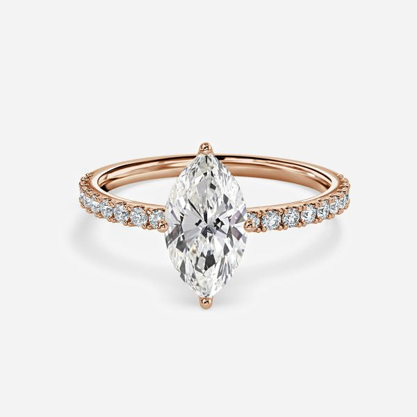 Lepidus Marquise Cut Lab Grown Diamond HIdden Halo Ring