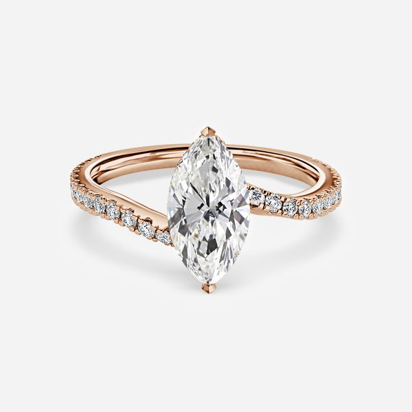 Una Marquise HIdden Halo Lab Grown Diamond Engagement Ring