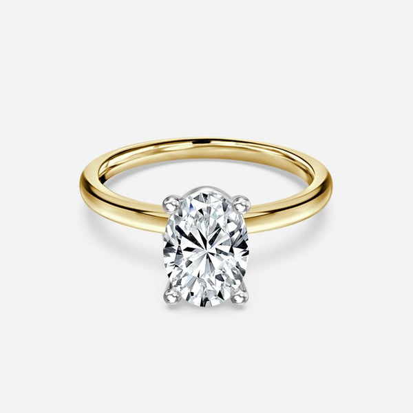 Lydia Oval Cut Lab Grown Diamond Two Tone Solitaire Ring
