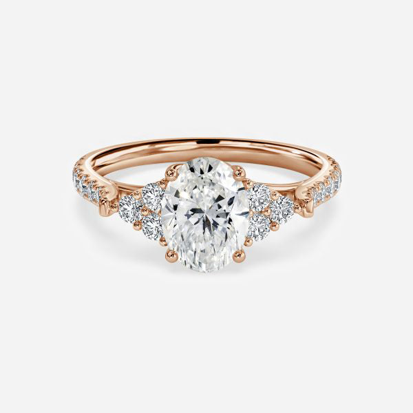Elizabeth Oval Cut Lab Grown Diamond Cluster Ring
