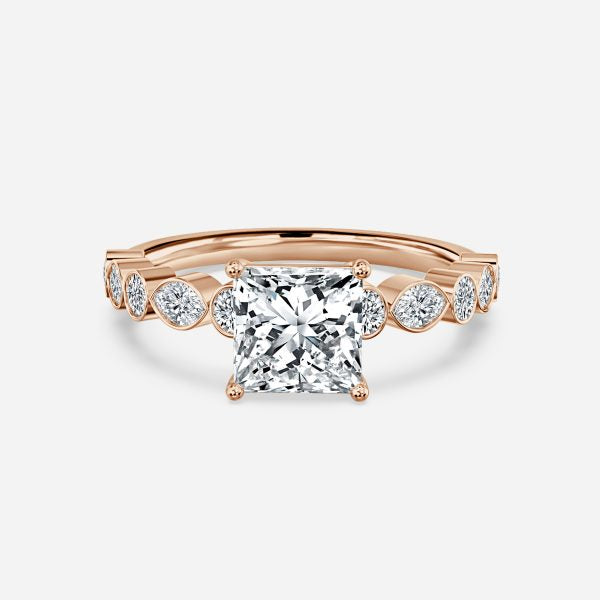Trinity Princess Diamond Unique Engagement Ring