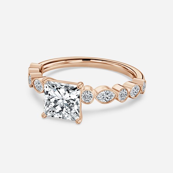 Trinity Princess Diamond Unique Engagement Ring