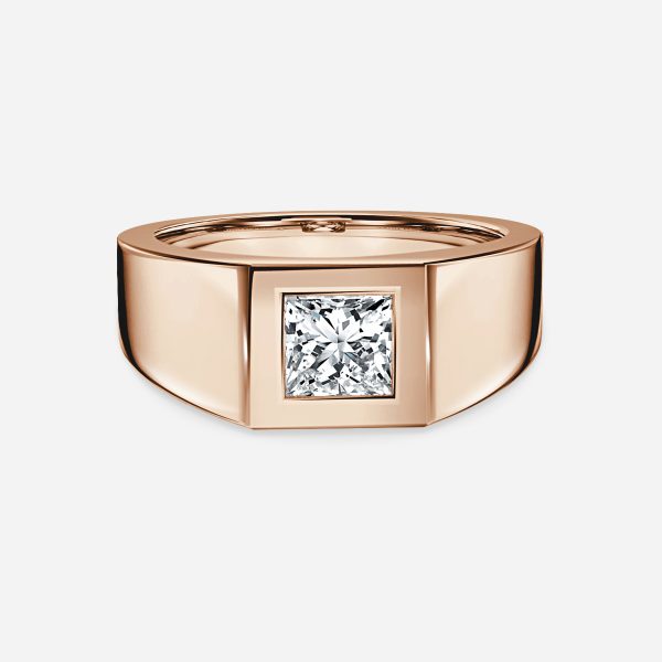 Rosy Princess Bezel Lab Grown Diamond Engagement Ring