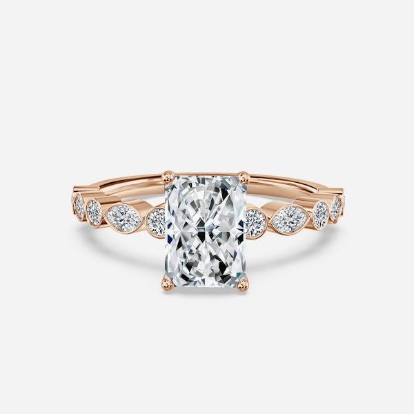 Trinity Radiant Unique Lab Grown Diamond Engagement Ring
