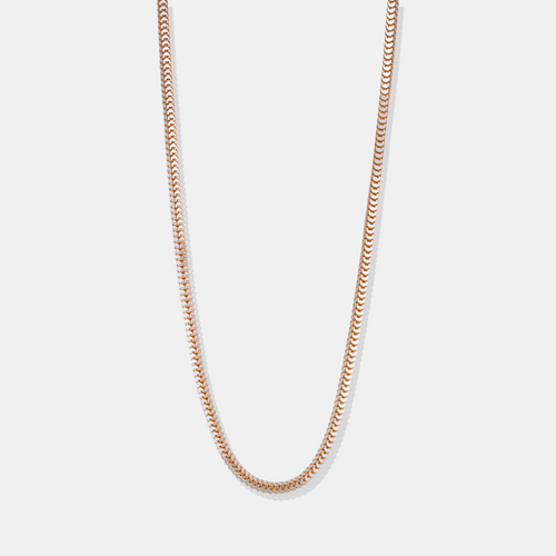 18K Rose Gold Snake Chain Necklace For Women