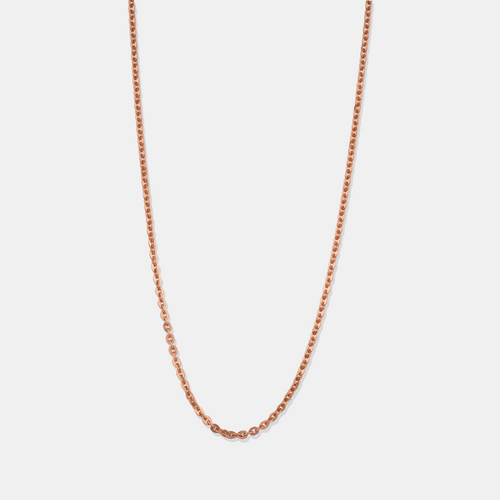 18K Rose Gold Dainty Cable Chain Necklace For Women