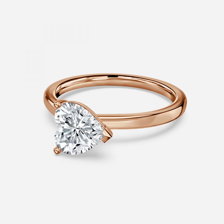 Demi Heart Cut Lab Grown Diamond Solitaire Ring