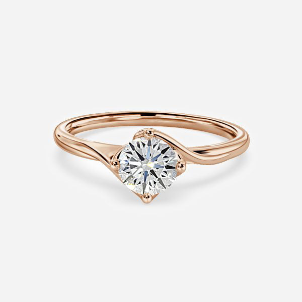 Enza Round Lab Created Diamond Solitaire Engagement Ring