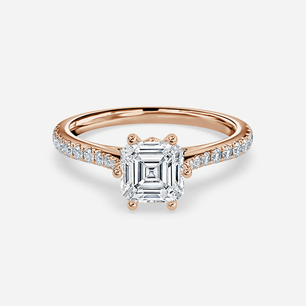 Shyam Asscher Cut Lab Grown Diamond Band Ring