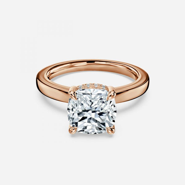 Essian Cushion Hidden Halo Lab Created Diamond Engagement Ring