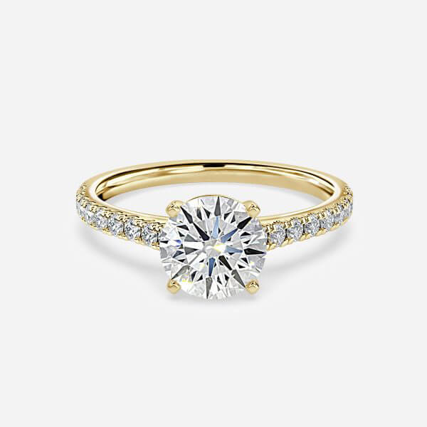 Kuusi Round Lab Grown Diamond Side Stone Engagement Ring