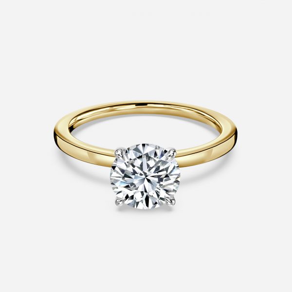 Isabella Round Cut Lab Grown Diamond Two Tone Solitaire Ring