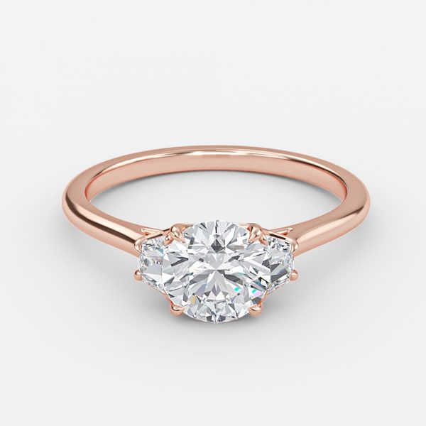 Ilene Round Cut Lab Grown Diamond Three Stone Ring