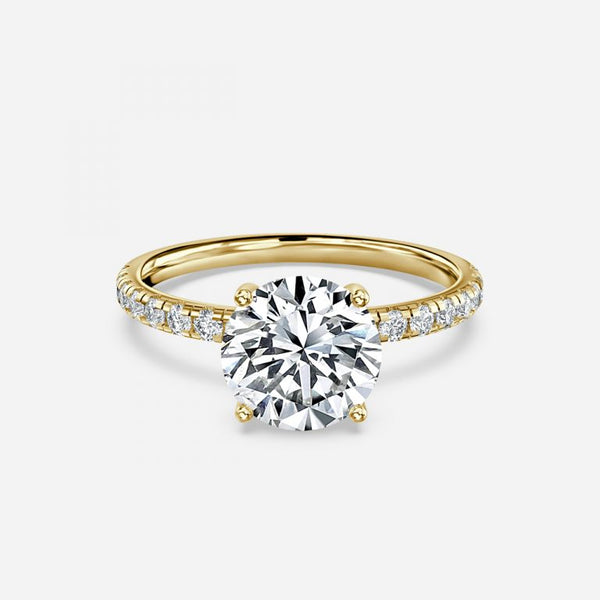 Sahana Round Lab Grown Diamond Side Stone Engagement Ring