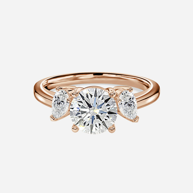 Freya Round Cut Lab Grown Diamond Three Stone Ring
