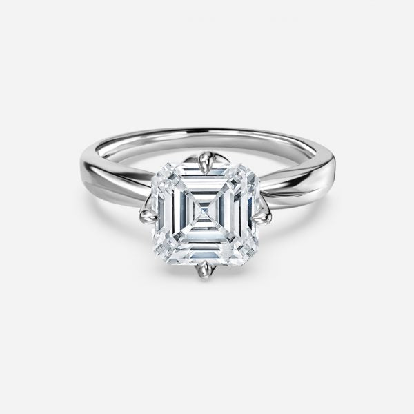 Rose Asscher Solitaire Lab Grown Diamond Engagement Ring