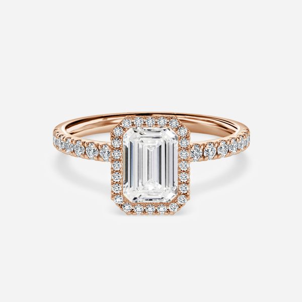 Nefta Emerald Halo Lab Grown Diamond Engagement Ring