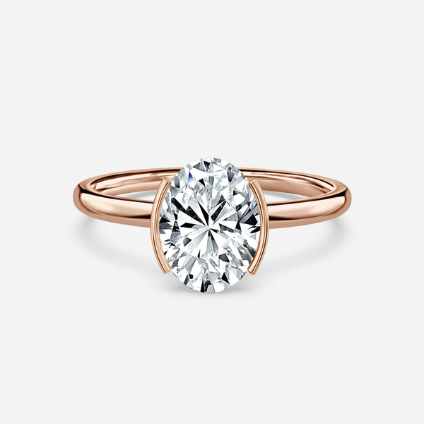 Augusta Oval Bezel Lab Grown Diamond Engagement Ring