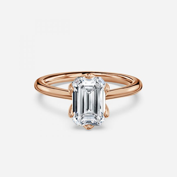 Isoke Emerald Solitaire Lab Grown Diamond Engagement Ring