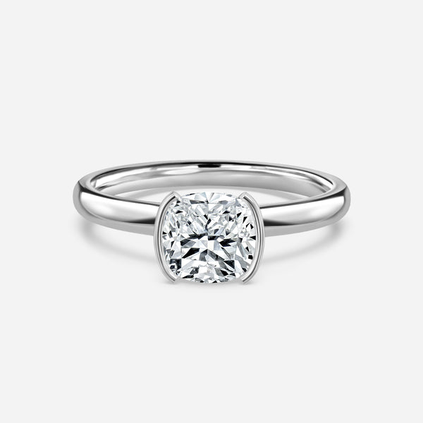 Augusta Cushion Bezel Lab Grown Diamond Engagement Ring