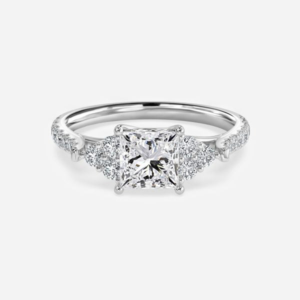 Elizabeth Princess Cut Lab Grown Diamond Cluster Ring