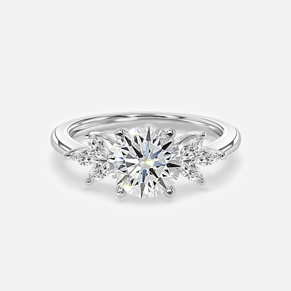 Alexandra Round Lab Created Diamond Three Stone Engagement Ring