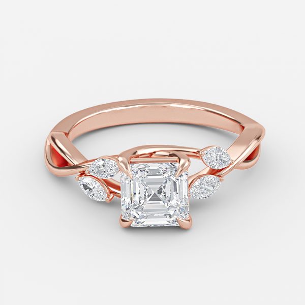 Aurora Asscher Unique Lab Grown Diamond Engagement Ring