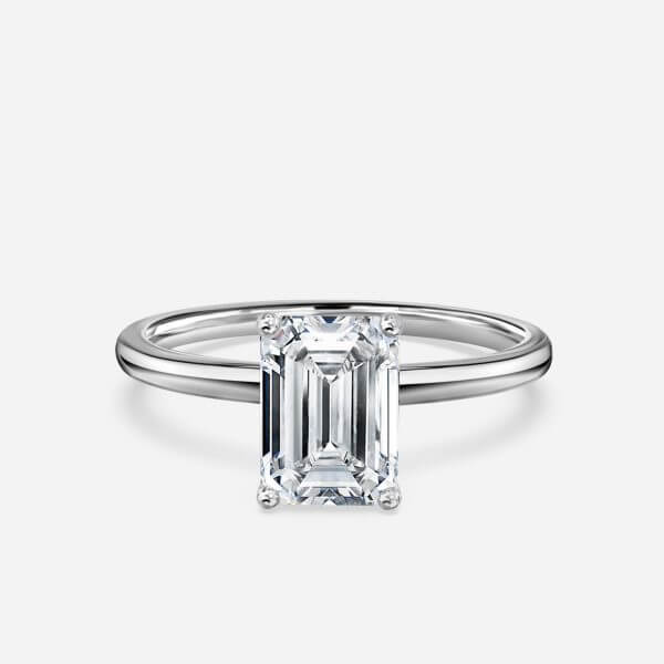 Aisha Emerald Solitaire Lab Grown Diamond Engagement Ring