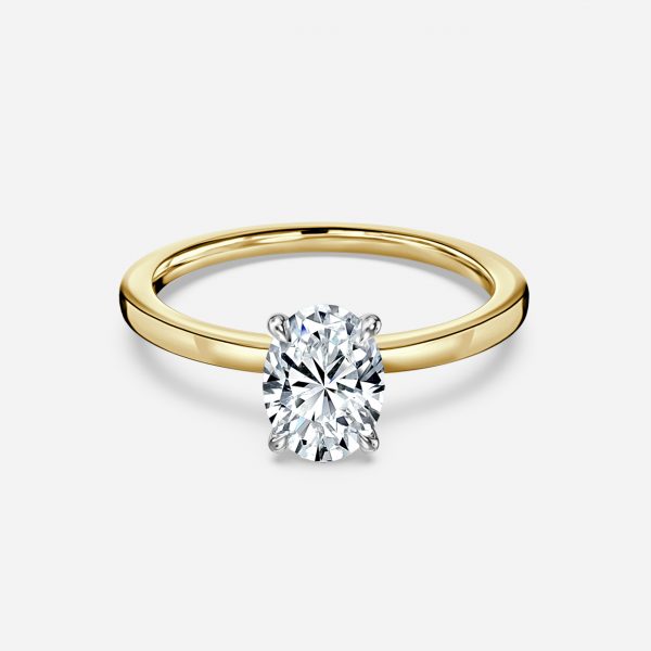 Isabella Oval Cut Lab Grown Diamond Two Tone Solitaire Ring
