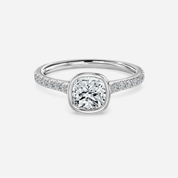 Alii Cushion Bezel Lab Grown Diamond Engagement Ring