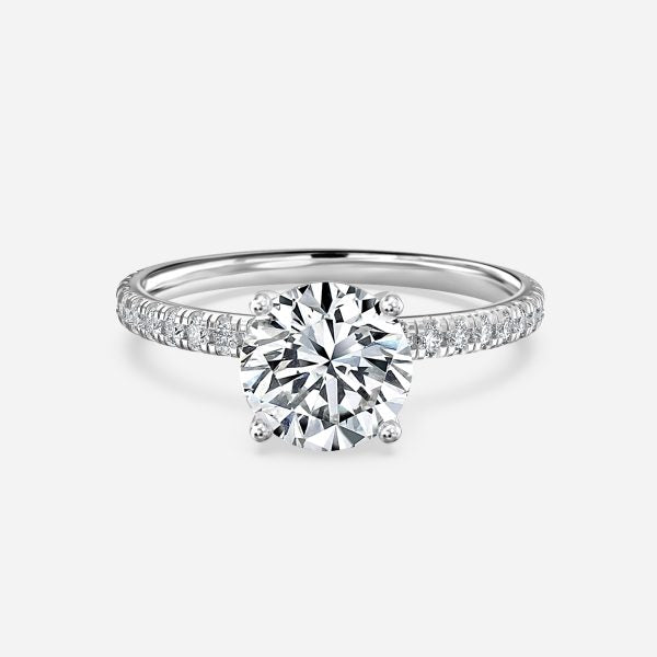 Luz De La Luna Round Diamond Band Engagement Ring