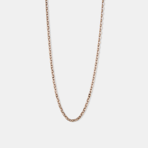 18K Yellow Gold Cable Chain Necklace For Women