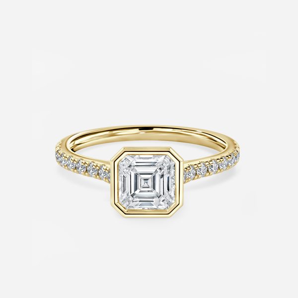 Alii Asscher Diamond Band Engagement Ring