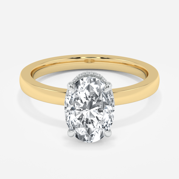 Lesley Oval Cut Lab Grown Diamond Hidden Halo Ring