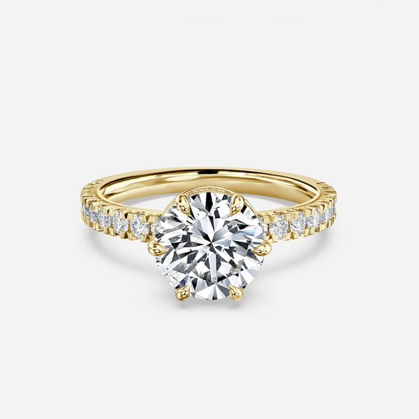Kenzo Round Lab Grown Diamond Hidden Halo Engagement Ring